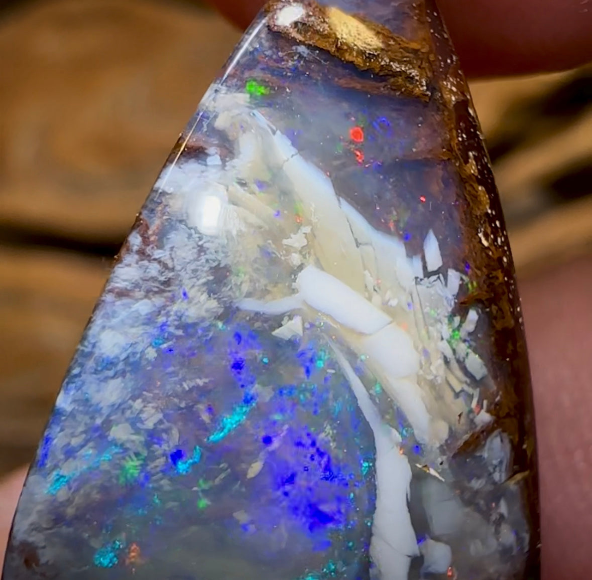 37.6cts - “Ice Drift” Australian Boulder Seam Opal Picture Stone