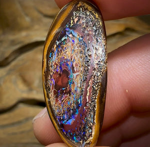 25.8cts - Yowah Nut Opal. Ultimate Tribal Pattern Cutters Delight