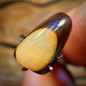 TGIF 3.1cts - Yowah Nut Partial Crystal Centre Opal. Australian Boulder Opal