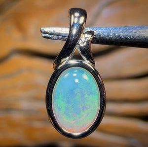 Sterling Silver - Solid South Australian Crystal Opal Pendant