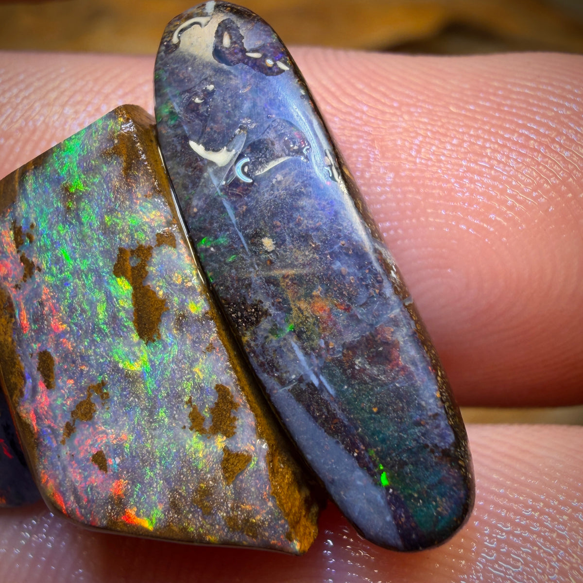 🔒26.9cts - 3x Australian Boulder Seam Opal Rubs Parcel