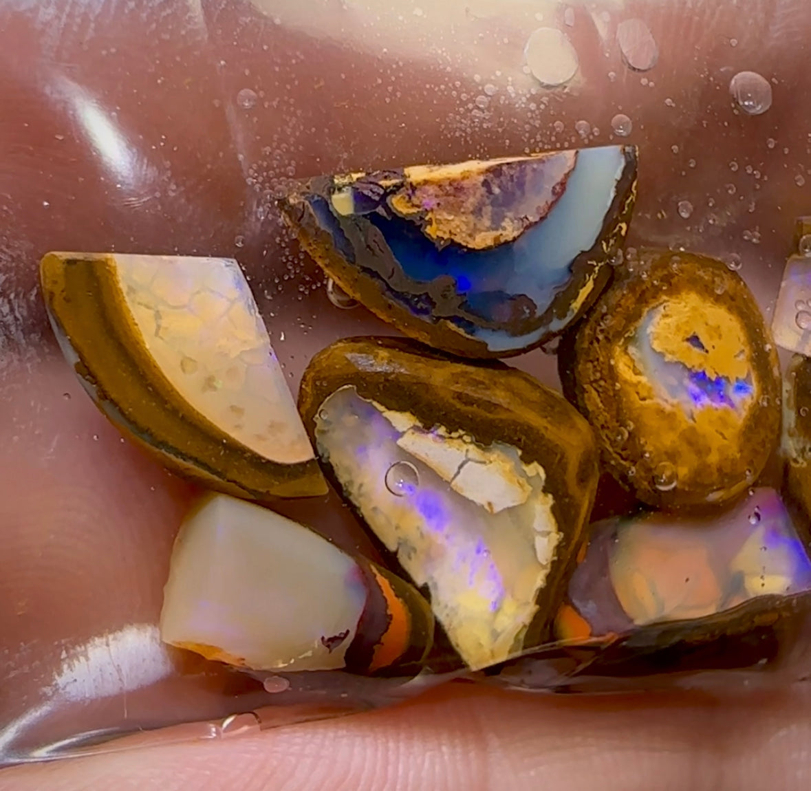 38.6cts - 10x Yowah Nut Opal Rubs. Crystal Centres - Opal Whisperers