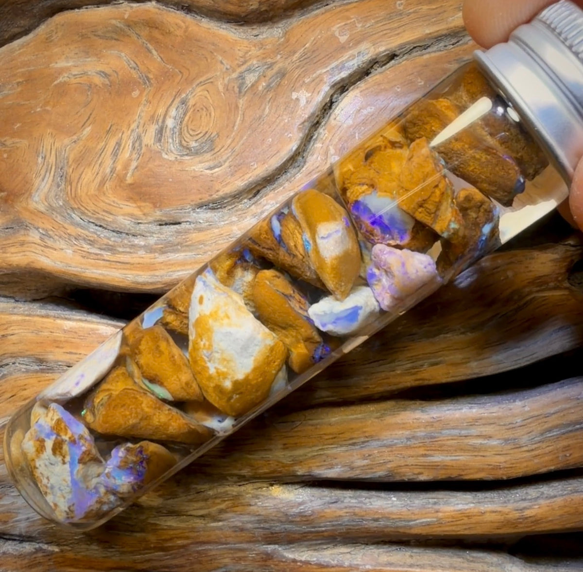 124,7 cts - Flacon d'opale brute Yowah Nut avec opale fossile