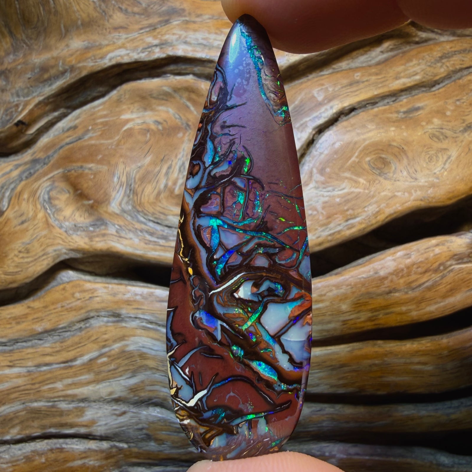 47.1cts - TOP Tribal Queensland Boulder Opal from Koroit. Double Sided