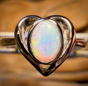 Sterling Silver - South Australian Crystal Opal Ring