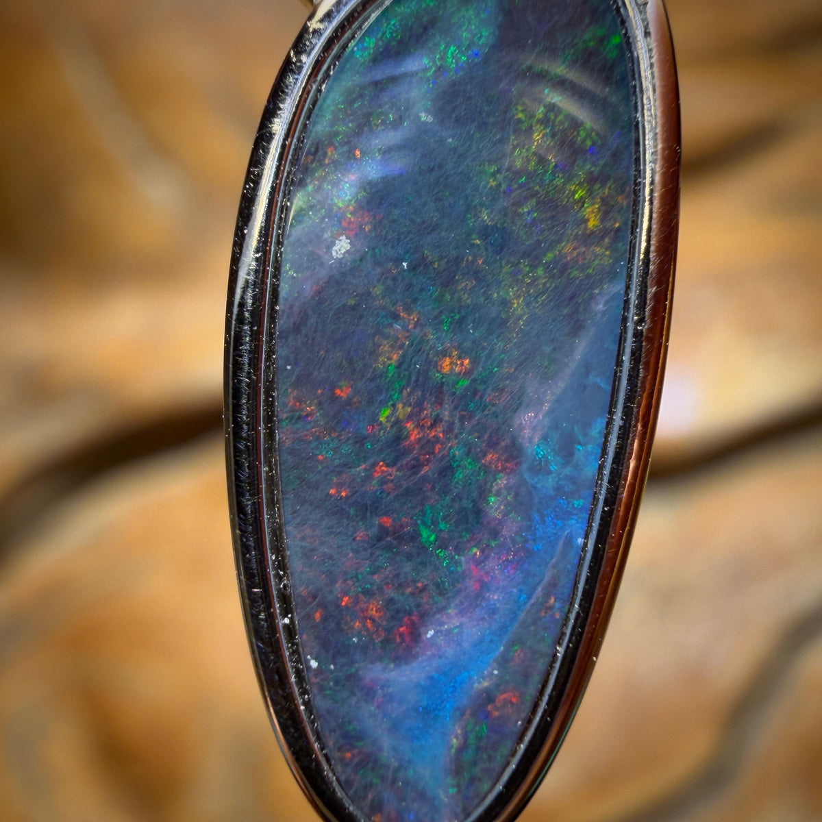 Sterling Silver - Australian Boulder Opal Doublet Pendant Half Price Bargain