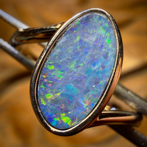 🔨 AUCTION 🔨 Sterling Silver - Queensland Boulder Opal Doublet Ring