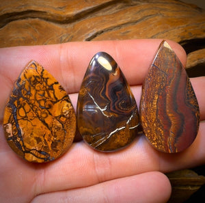 195.3cts - 3x Australian Tribal Boulder Opal’s. Wholesale Dealers Parcel