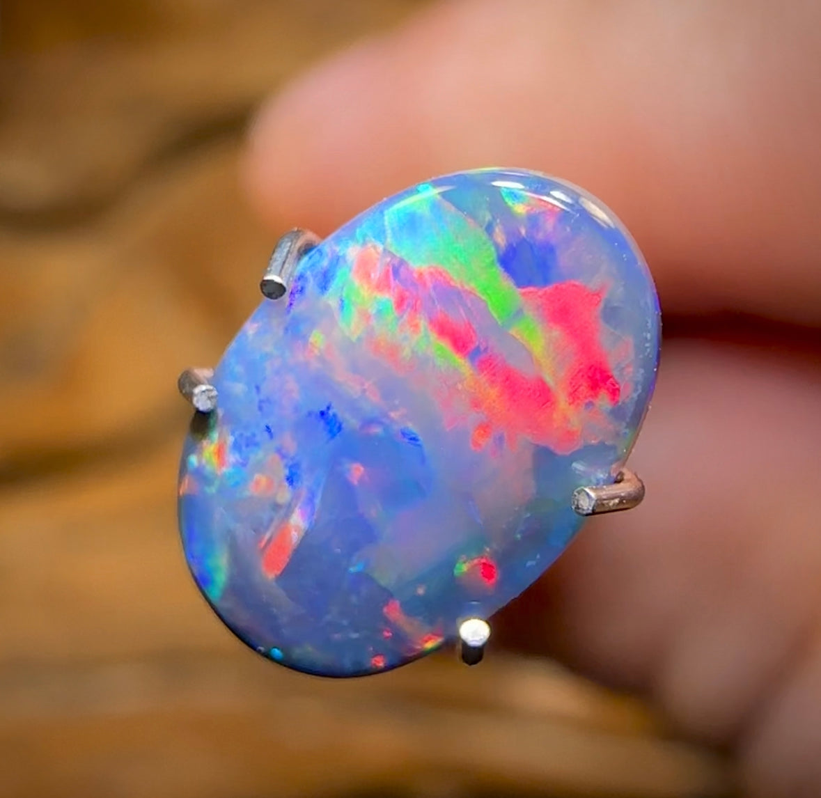 1.2cts - Australian “Red on Black” Opal from Lightning Ridge Old School Collection - Opal Whisperers