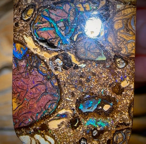 35 x 21mm - Drilled Tribal Australian Boulder Opal Necklace