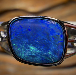 Sterling Silver - Queensland Boulder Opal Doublet Ring Unisex
