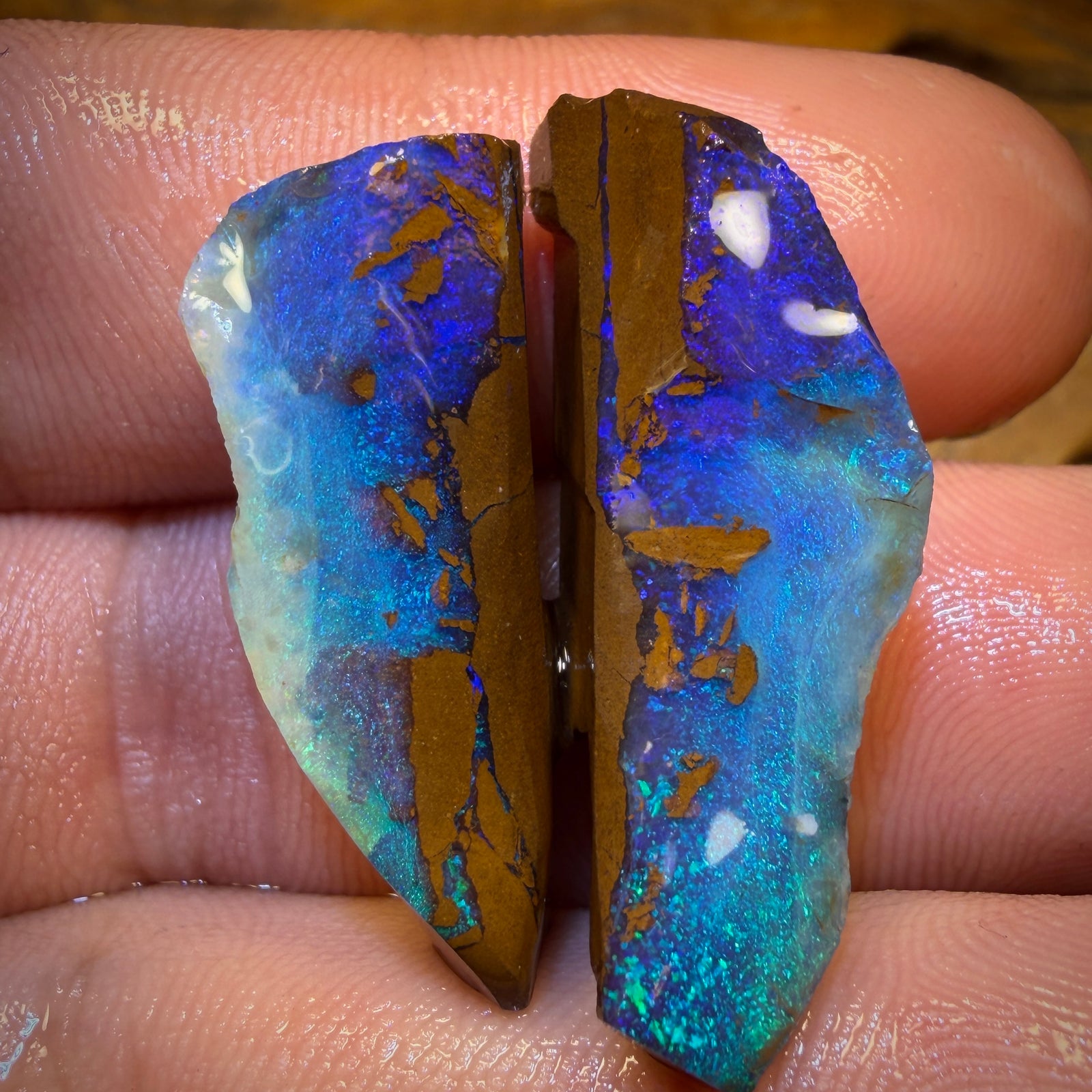 48.1cts - Australian Boulder Seam Opal Rough Pair
