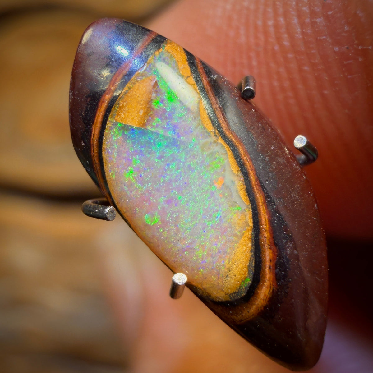 🔨 AUCTION 🔨 2.6cts - Rare Yowah Nut Crystal Centre Opal. Australian Boulder Opal