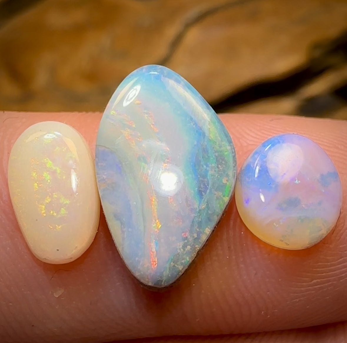 8.55cts - 3x Australian Boulder Seam Opal Wholesale Dealers Parcel