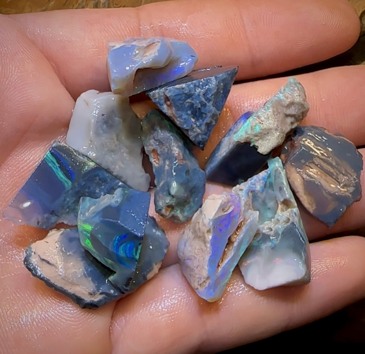 135.1cts - Quality 12x Lightning Ridge Dark and Black Opal Rough Parcel - Opal Whisperers