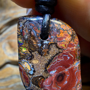 33 x 19mm - Drilled Tribal Queensland Boulder Opal Necklace