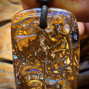 37 x 23mm - Drilled Tribal Queensland Boulder Opal Necklace