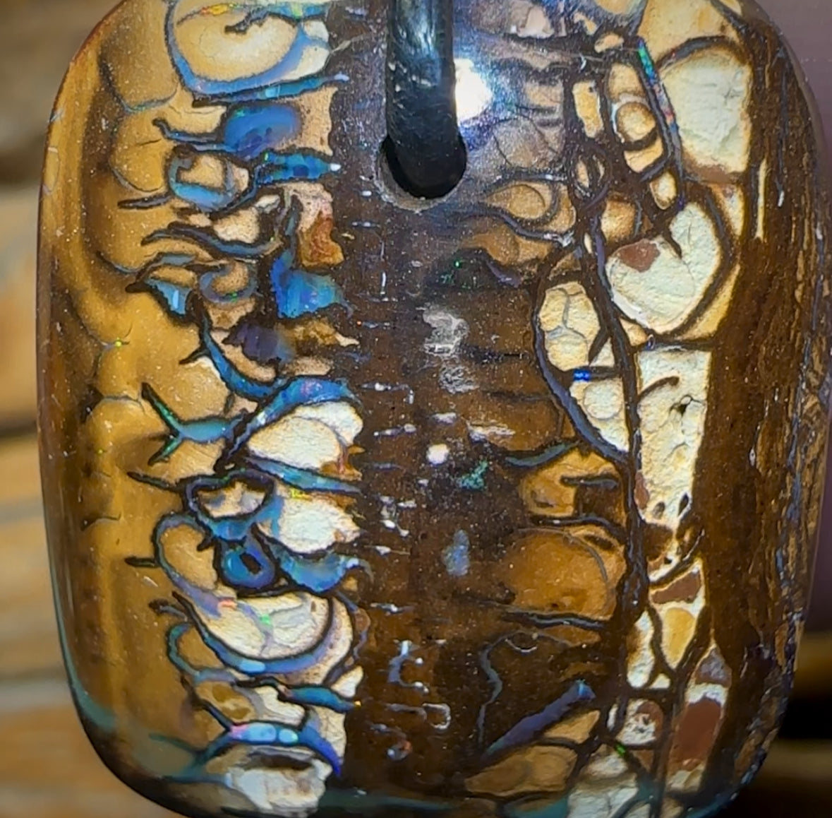 29 x 24mm - Awesome Tribal Drilled Australian Boulder Opal Necklace