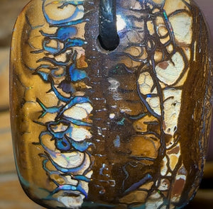 29 x 24mm - Awesome Tribal Drilled Australian Boulder Opal Necklace