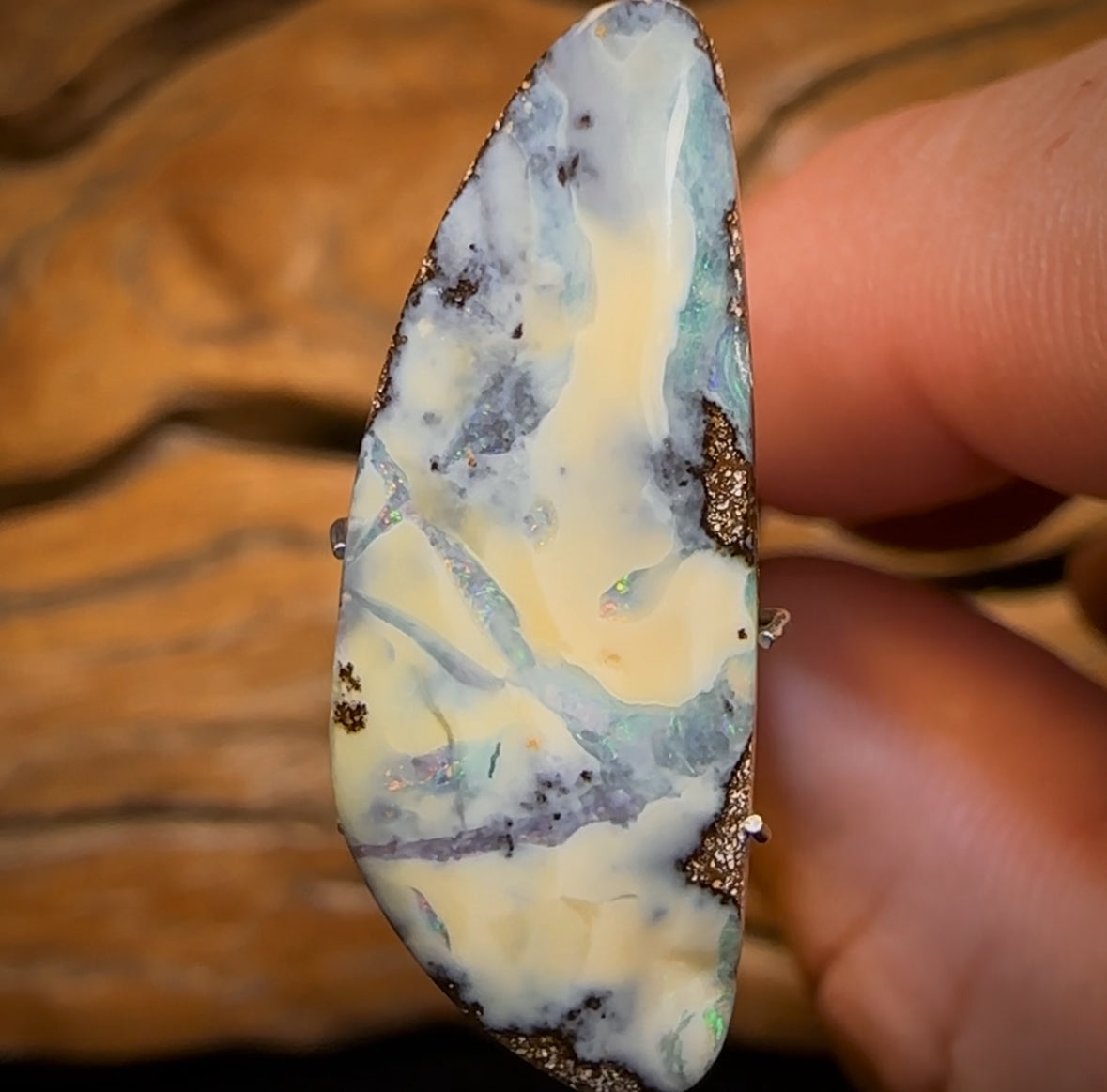 12.1cts - “Fractured Glacier”Queensland Boulder Seam Opal