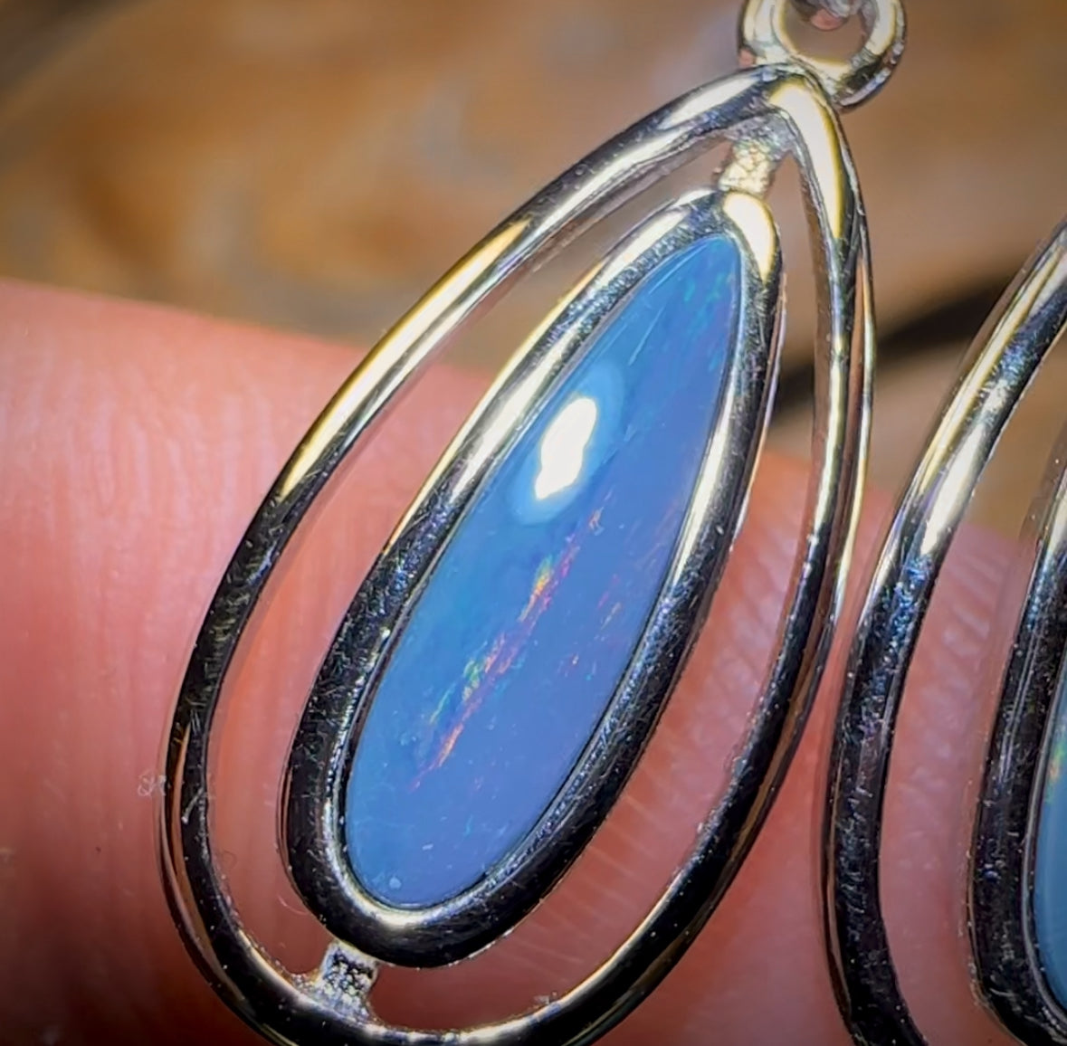 Sterling Silver - Australian Boulder Opal Doublet Hook Earrings