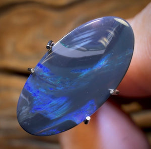 2.15cts - Wonderful Lightning Ridge Black Opal Picture Stone