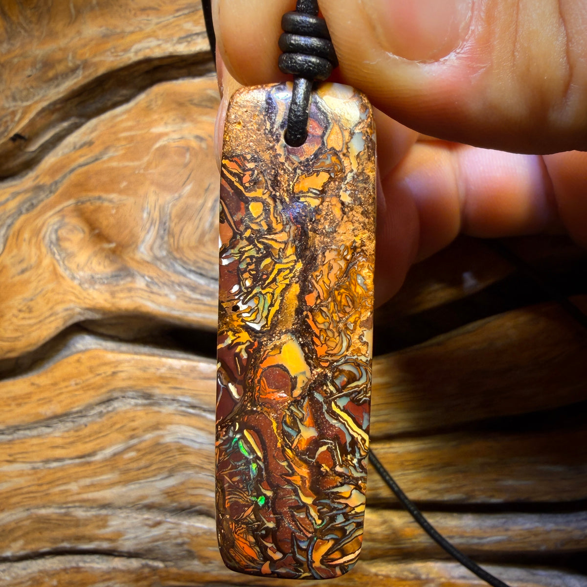 48 x 15mm - Drilled Tribal Queensland Boulder Opal Necklace