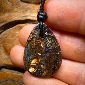 31 x 22mm - Drilled Tribal Queensland Boulder Opal Necklace