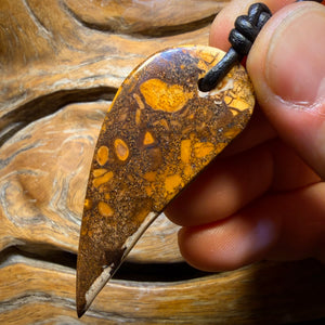 Dad 57 x 22mm - Drilled Tribal Queensland Boulder Opal Necklace