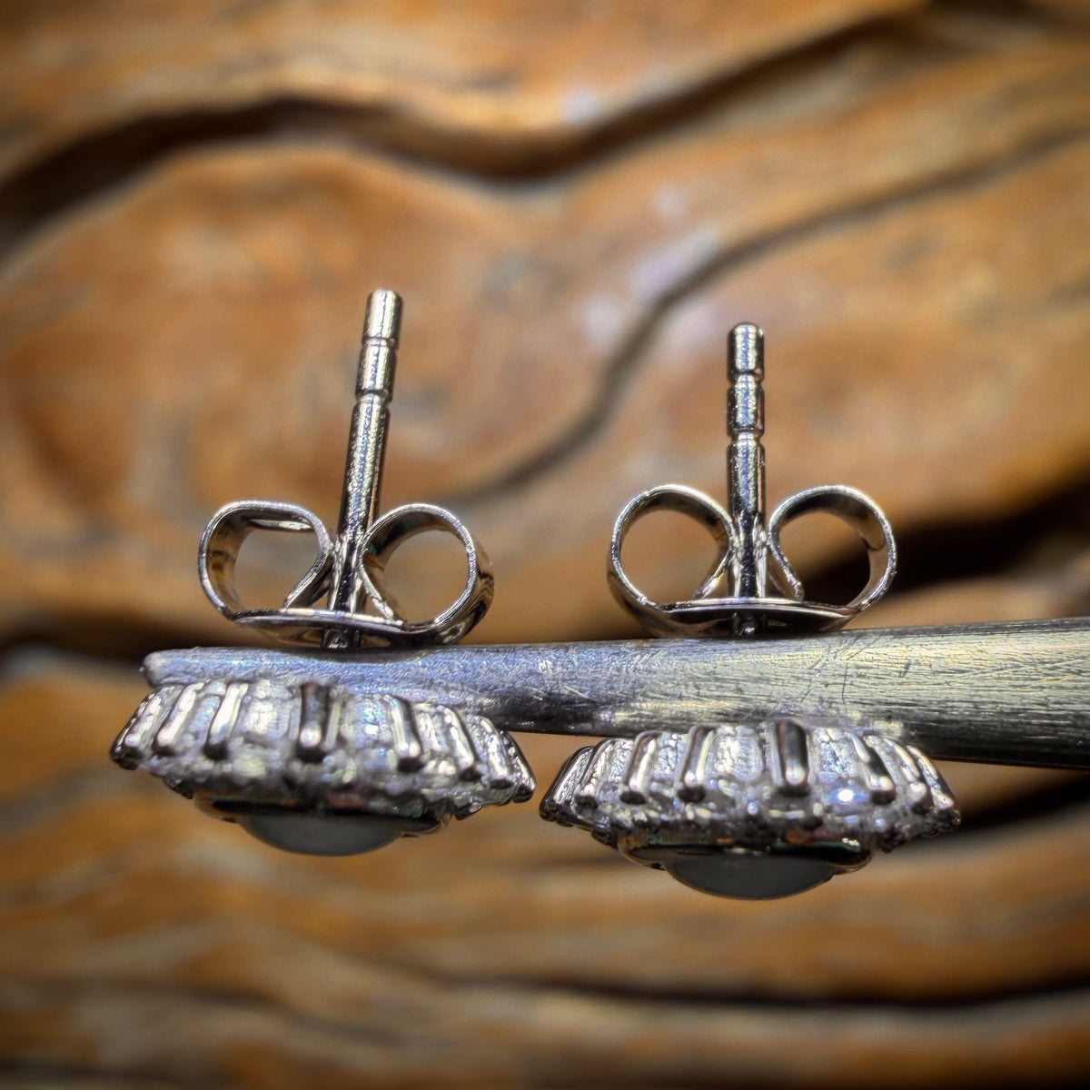 Sterling Silver - South Australian Crystal Opal Stud Earrings