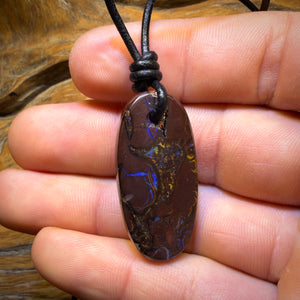 35 x 17mm - Drilled Tribal Queensland Boulder Opal Necklace