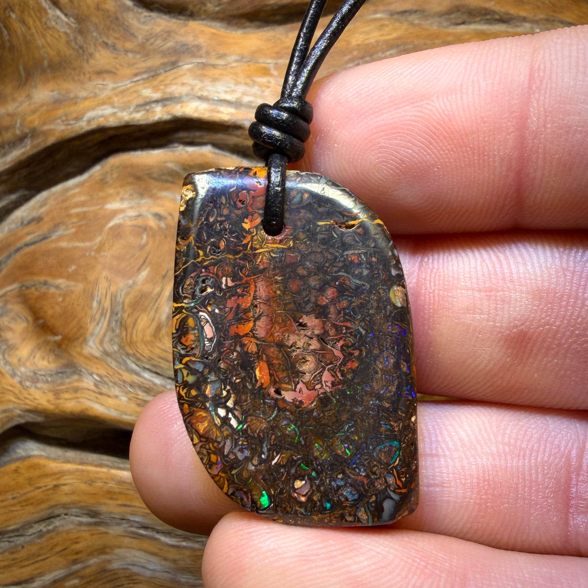 36 x 23mm - Drilled Tribal Queensland Boulder Opal Necklace