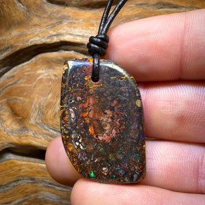 36 x 23mm - Drilled Tribal Queensland Boulder Opal Necklace