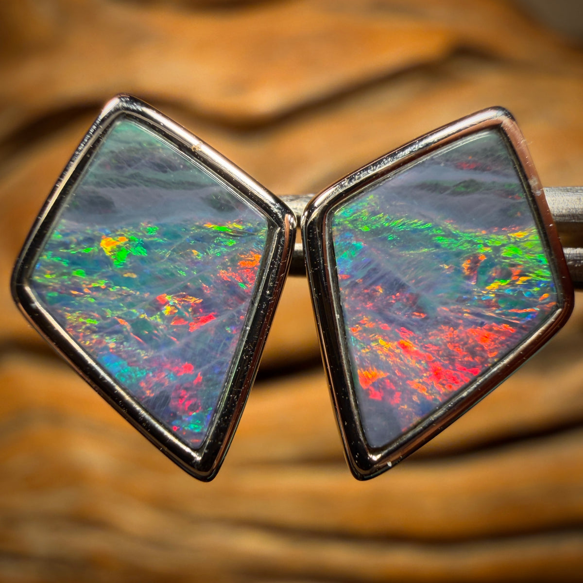 Sterling Silver - Sunsets Australian Boulder Opal Doublet Stud Earrings