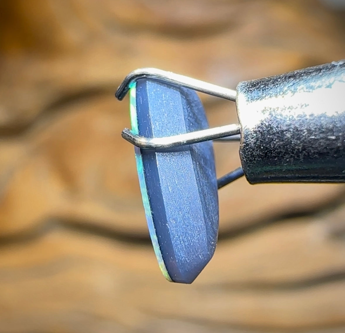 0.85cts - Old School 30 Yr Old Lightning Ridge Black Opal Doublet - Opal Whisperers