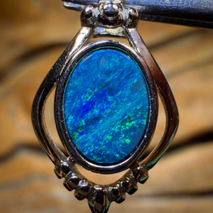 Sterling Silver - Queensland Boulder Opal Doublet Pendant