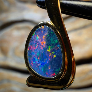 OpalFest WildCard! Sterling Silver Gold Plated - Queensland Boulder Opal Doublet Pendant
