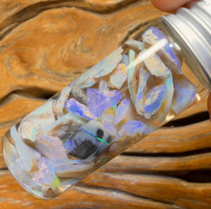 55.5cts - Rare Mintabie Rough Opal Vial. South Australian Opal