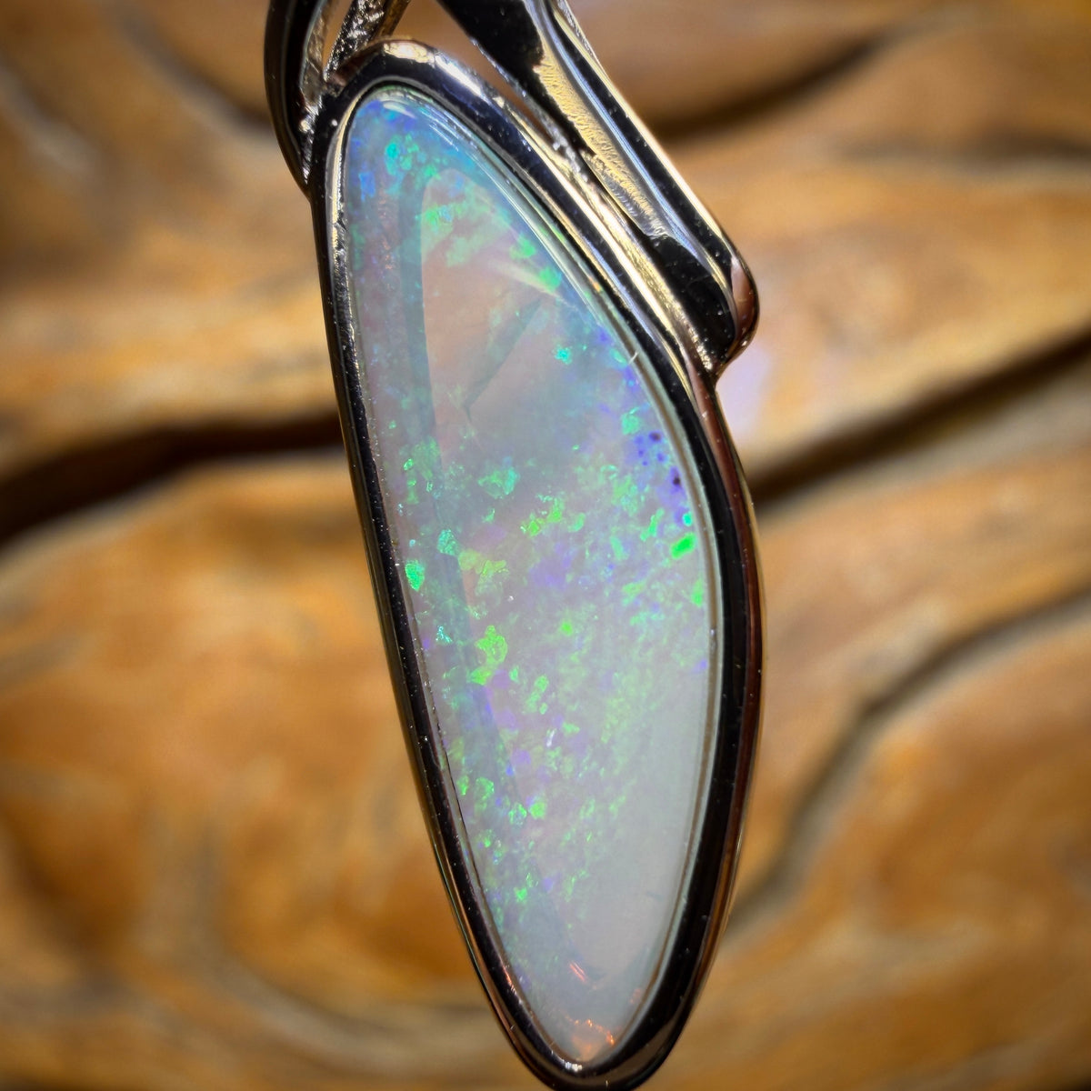 Sterling Silver - Solid South Australian Crystal Opal Pendant