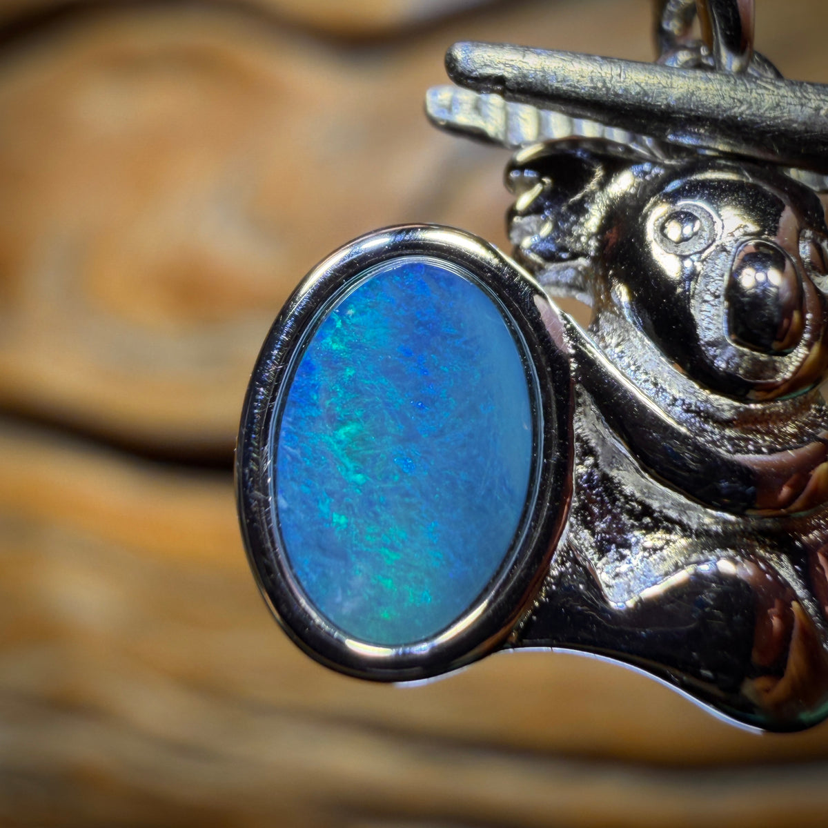 🔨 AUCTION 🔨 Sterling Silver - Australian Boulder Opal Doublet Pendant