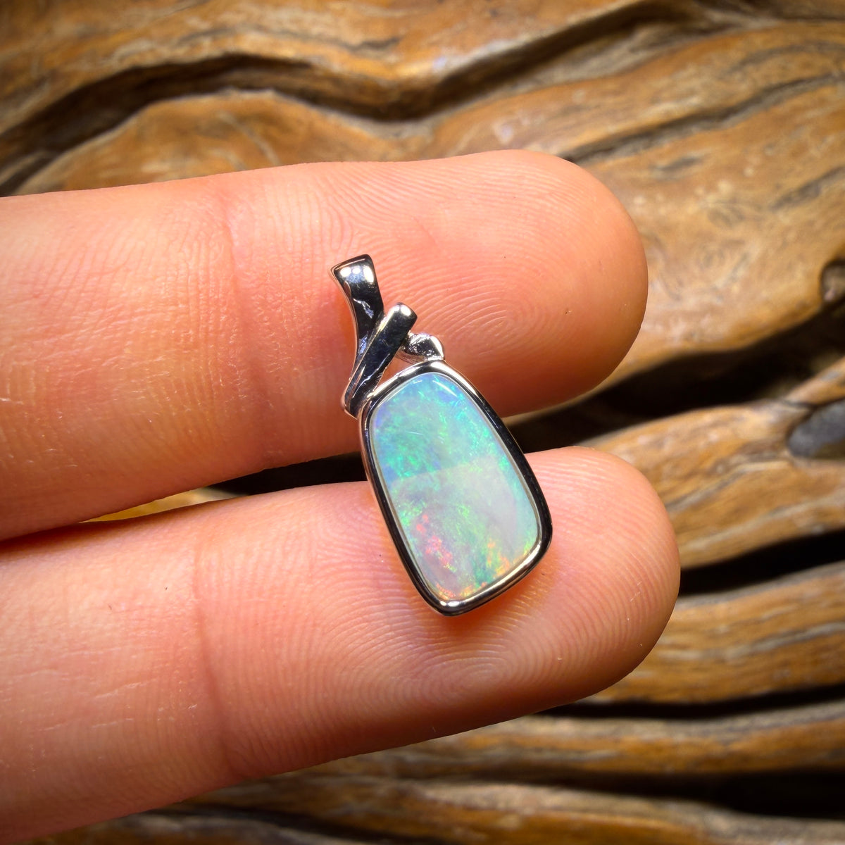 30% Off + Sterling Silver - Solid South Australian Crystal Opal Pendant