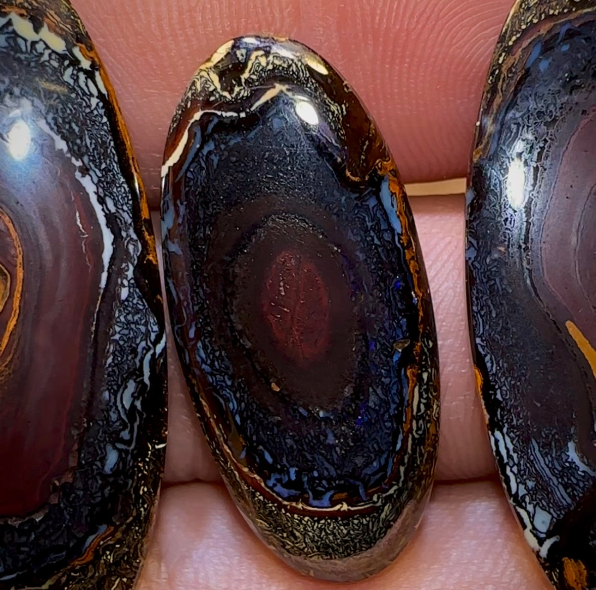 82.8cts - Yowah Nut Opal Parcel. Tribal Pattern Matching Trio Wonderful Art - Opal Whisperers