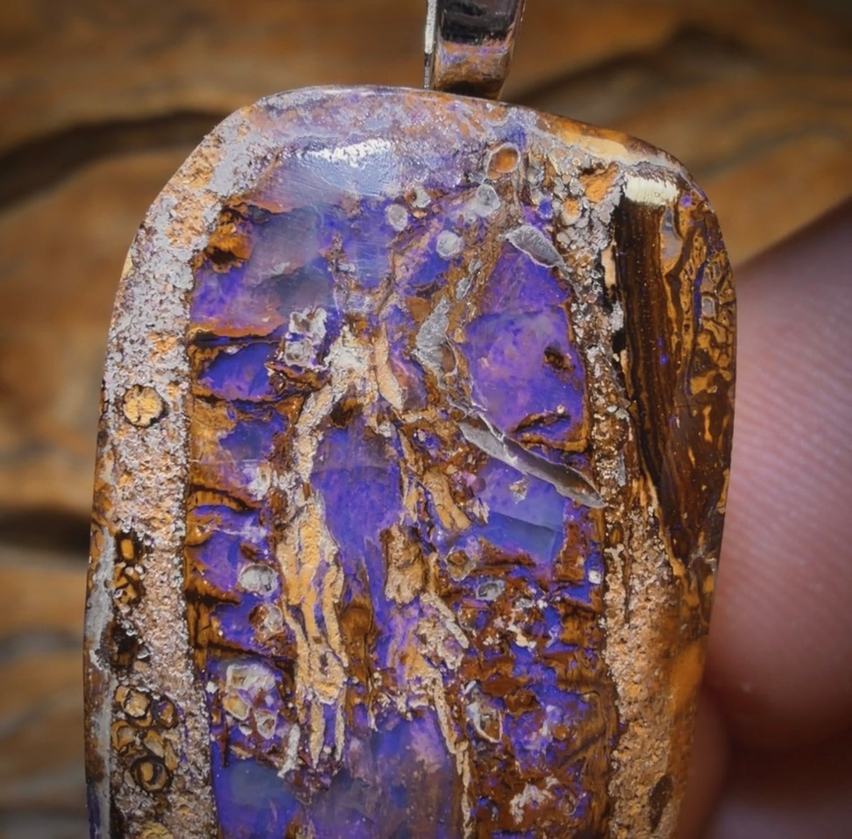 Solid Queensland Boulder Opal Pendant