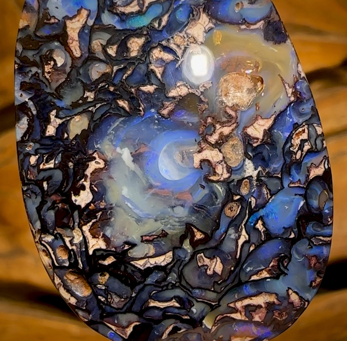 43.3cts -  “Celebrity Stone” Double Sided Tribal Yowah Nut Opal. Featured on “Outback Opal Hunters”!