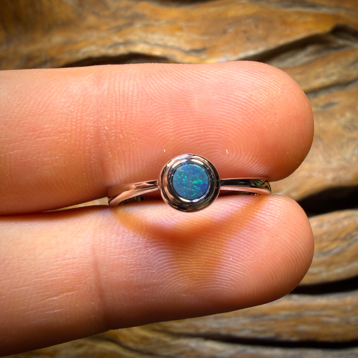 Bargain Card! Sterling Silver - Queensland Boulder Opal Doublet Ring