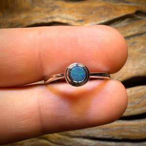 Bargain Card! Sterling Silver - Queensland Boulder Opal Doublet Ring