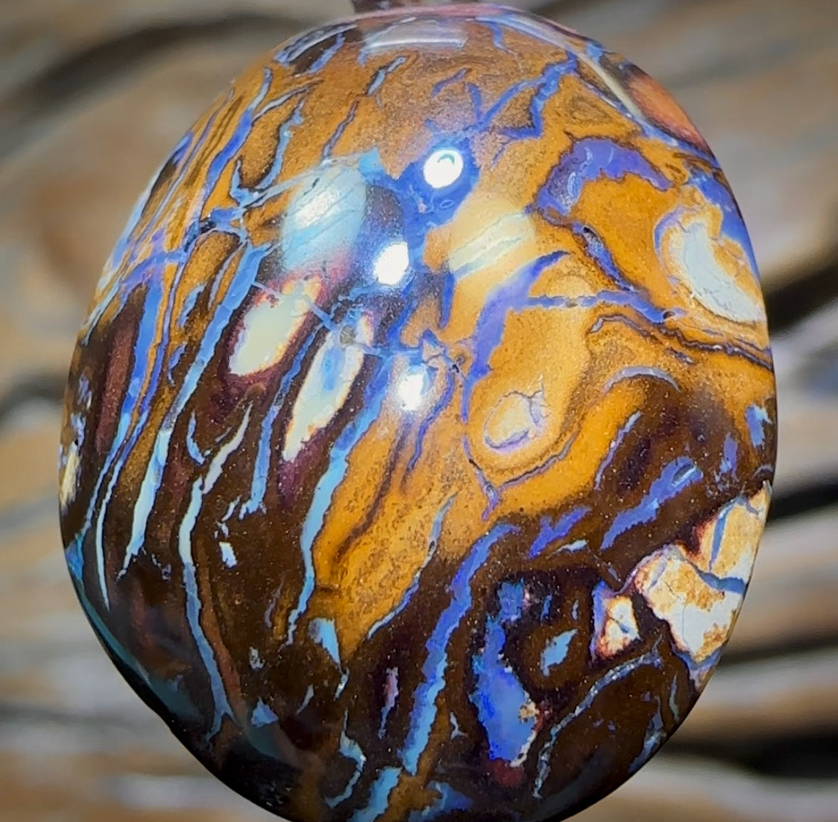 Solid Queensland Boulder Opal Pendant Awesome Wearable Tribal