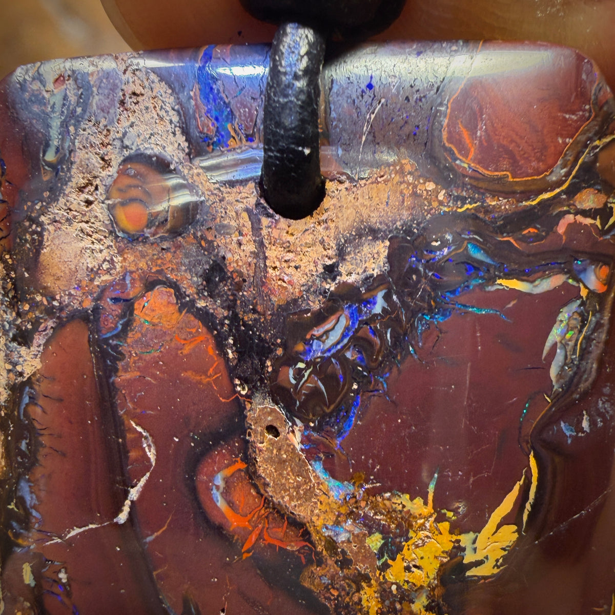 30 x 27mm - Drilled Tribal Queensland Boulder Opal Necklace