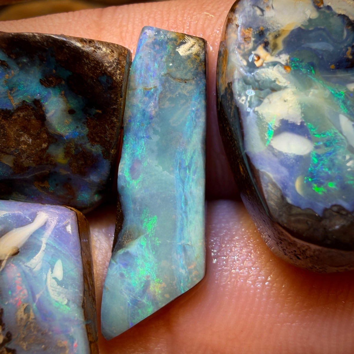 84.7cts - 5x Australian Boulder Seam Opal Rubs Parcel
