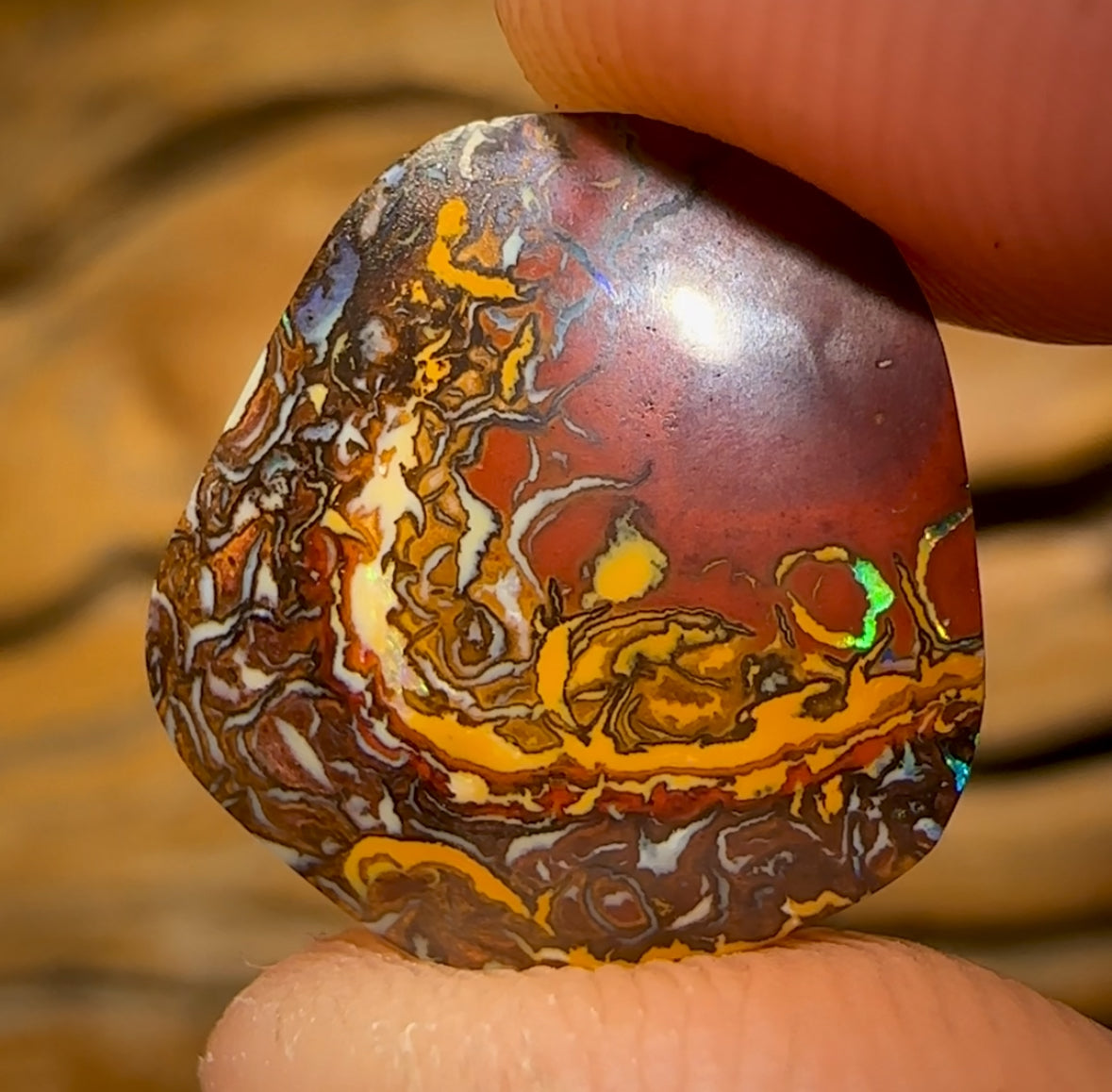 6.7cts - Tribal Yowah Nut Opal. Electric Multicolours!